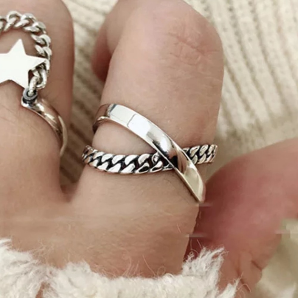 ⚡️Insta ring cross ring sterling silver ring